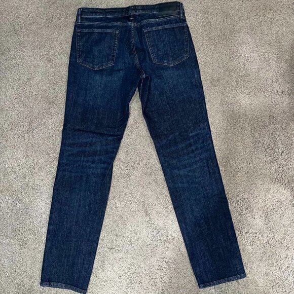 BONOBOS Slim Straight Leg Dark Blue Wash Denim Jeans - EUC - Size 33/34 - Slim - Picture 4 of 8